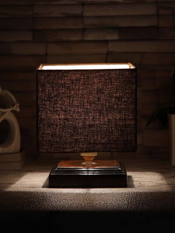 Multicolor Table Lamp | Artistic Mosaic Glass with Sturdy Wood Base | Decorative Ambient Light for Home D�cor | Perfect Blend of Modern & Traditional Style - Model DKK67