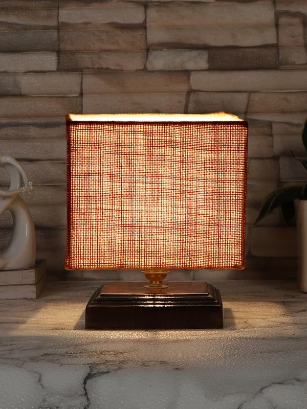 Multicolor Table Lamp | Artistic Mosaic Glass with Sturdy Wood Base | Decorative Ambient Light for Home D�cor | Perfect Blend of Modern & Traditional Style - Model DKK73
