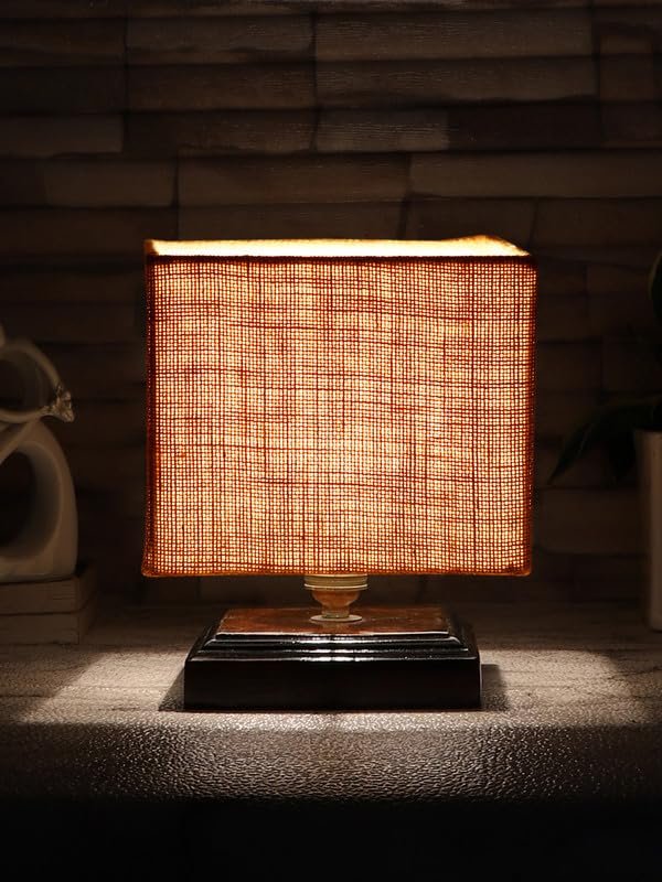 Multicolor Table Lamp | Artistic Mosaic Glass with Sturdy Wood Base | Decorative Ambient Light for Home D�cor | Perfect Blend of Modern & Traditional Style - Model DKK73