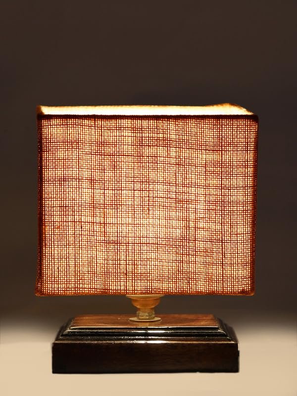 Multicolor Table Lamp | Artistic Mosaic Glass with Sturdy Wood Base | Decorative Ambient Light for Home D�cor | Perfect Blend of Modern & Traditional Style - Model DKK73