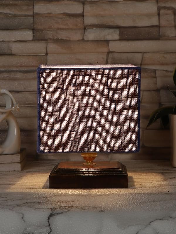 Multicolor Table Lamp | Artistic Mosaic Glass with Sturdy Wood Base | Decorative Ambient Light for Home D�cor | Perfect Blend of Modern & Traditional Style - Model DKK77