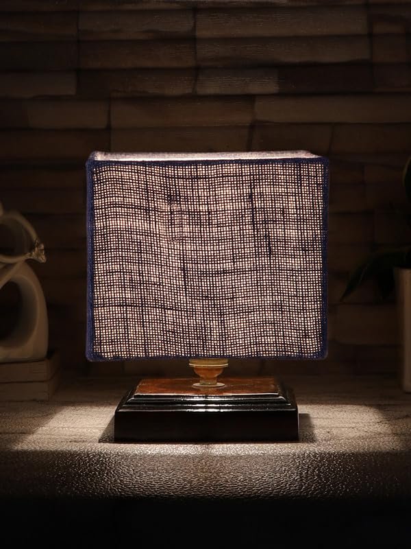 Multicolor Table Lamp | Artistic Mosaic Glass with Sturdy Wood Base | Decorative Ambient Light for Home D�cor | Perfect Blend of Modern & Traditional Style - Model DKK77