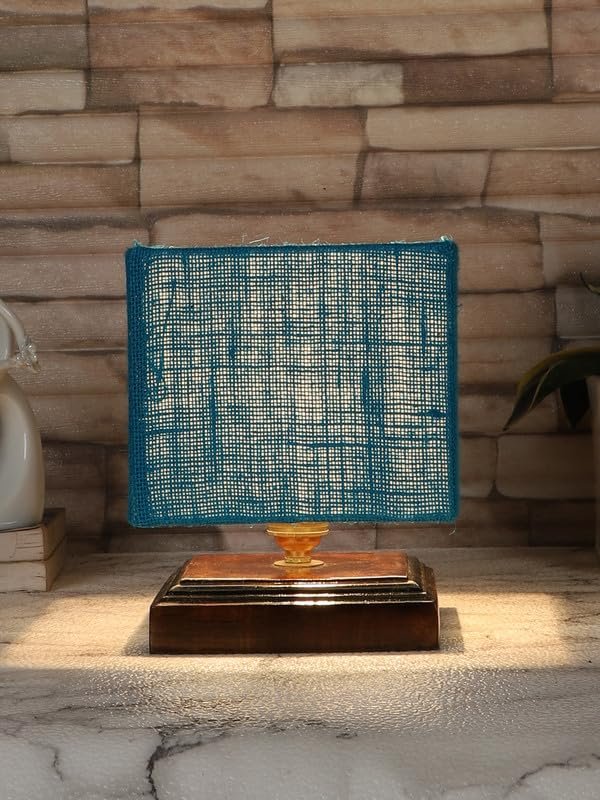 Multicolor Table Lamp | Artistic Mosaic Glass with Sturdy Wood Base | Decorative Ambient Light for Home D�cor | Perfect Blend of Modern & Traditional Style - Model DKK78
