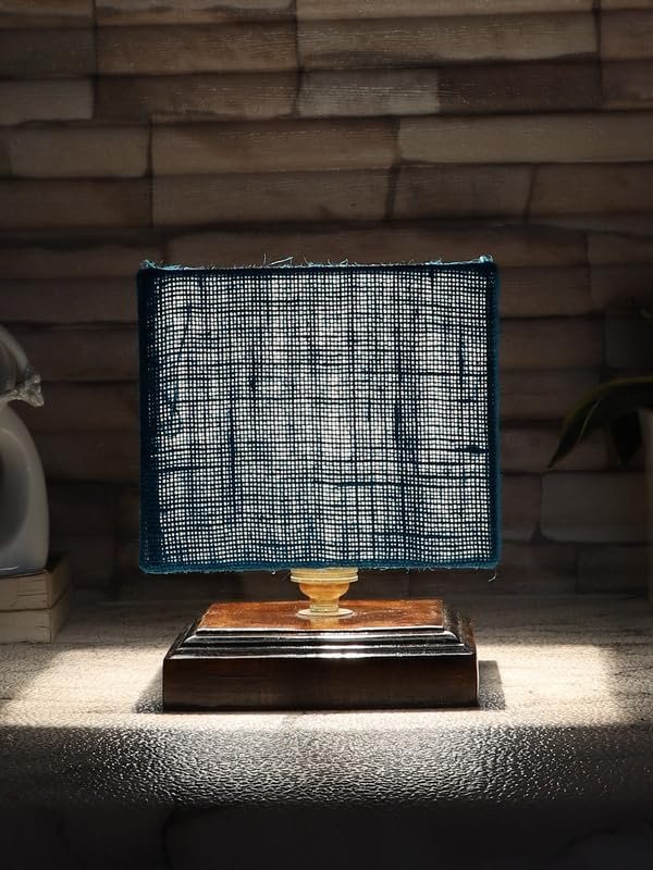 Multicolor Table Lamp | Artistic Mosaic Glass with Sturdy Wood Base | Decorative Ambient Light for Home D�cor | Perfect Blend of Modern & Traditional Style - Model DKK78