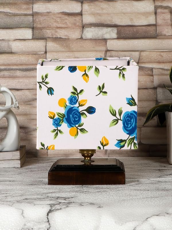 Multicolor Table Lamp | Artistic Mosaic Glass with Sturdy Wood Base | Decorative Ambient Light for Home D�cor | Perfect Blend of Modern & Traditional Style - Model DKK79