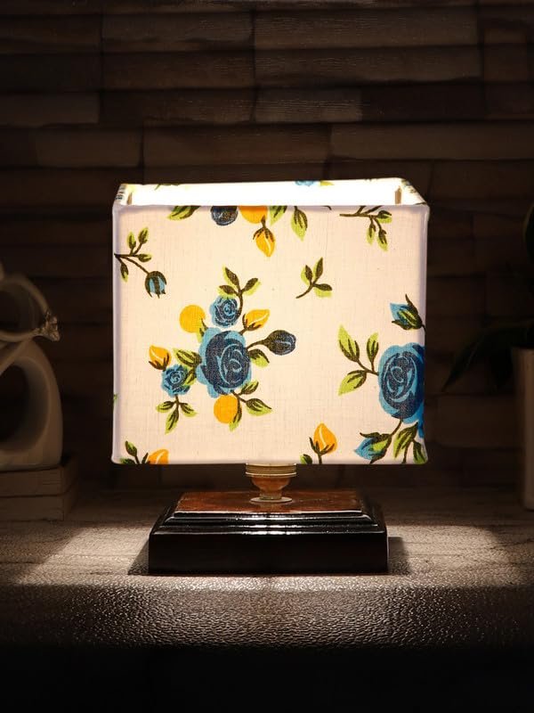 Multicolor Table Lamp | Artistic Mosaic Glass with Sturdy Wood Base | Decorative Ambient Light for Home D�cor | Perfect Blend of Modern & Traditional Style - Model DKK79
