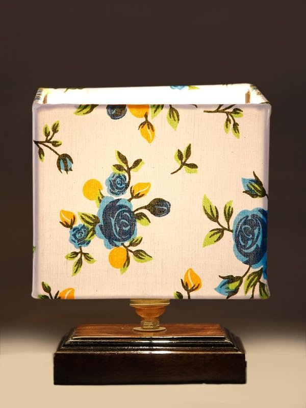 Multicolor Table Lamp | Artistic Mosaic Glass with Sturdy Wood Base | Decorative Ambient Light for Home D�cor | Perfect Blend of Modern & Traditional Style - Model DKK79
