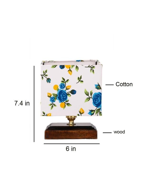 Multicolor Table Lamp | Artistic Mosaic Glass with Sturdy Wood Base | Decorative Ambient Light for Home D�cor | Perfect Blend of Modern & Traditional Style - Model DKK79