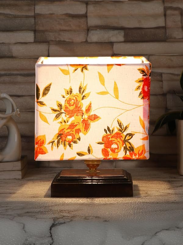 Multicolor Table Lamp | Artistic Mosaic Glass with Sturdy Wood Base | Decorative Ambient Light for Home D�cor | Perfect Blend of Modern & Traditional Style - Model DKK80