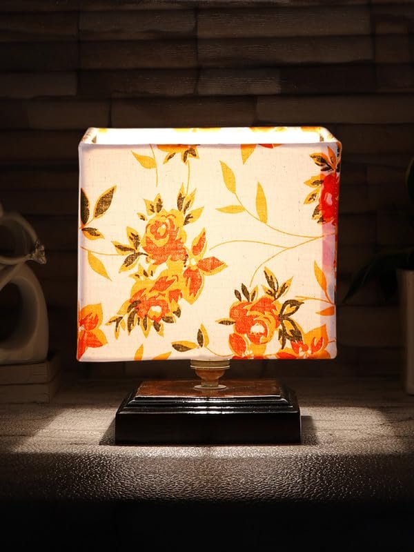 Multicolor Table Lamp | Artistic Mosaic Glass with Sturdy Wood Base | Decorative Ambient Light for Home D�cor | Perfect Blend of Modern & Traditional Style - Model DKK80