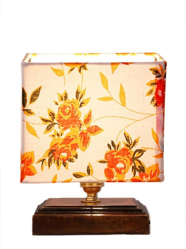 Multicolor Table Lamp | Artistic Mosaic Glass with Sturdy Wood Base | Decorative Ambient Light for Home D�cor | Perfect Blend of Modern & Traditional Style - Model DKK80
