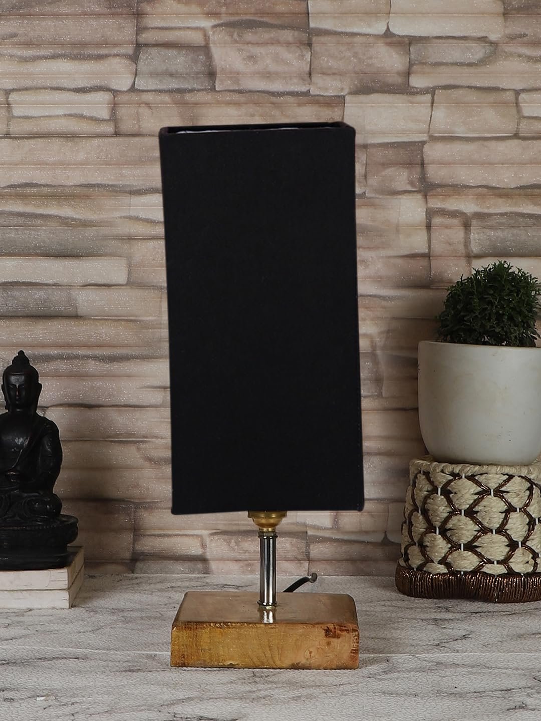 Multicolor Table Lamp | Artistic Mosaic Glass with Sturdy Wood Base | Decorative Ambient Light for Home D�cor | Perfect Blend of Modern & Traditional Style - Model DKK84