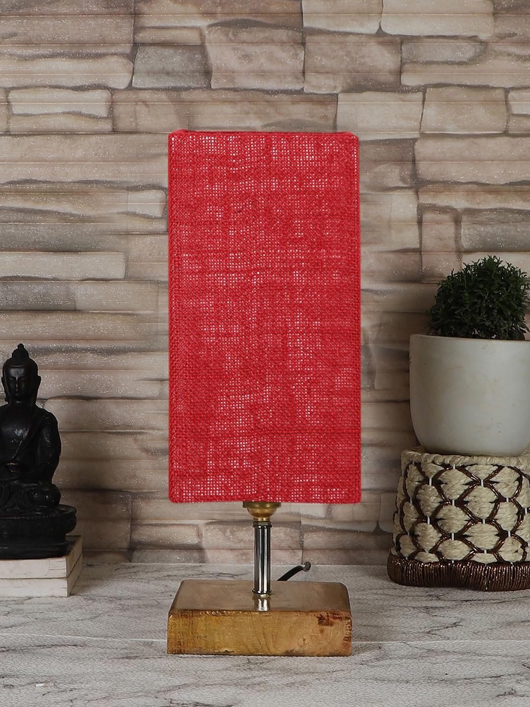 Multicolor Table Lamp | Artistic Mosaic Glass with Sturdy Wood Base | Decorative Ambient Light for Home D�cor | Perfect Blend of Modern & Traditional Style - Model DKK90