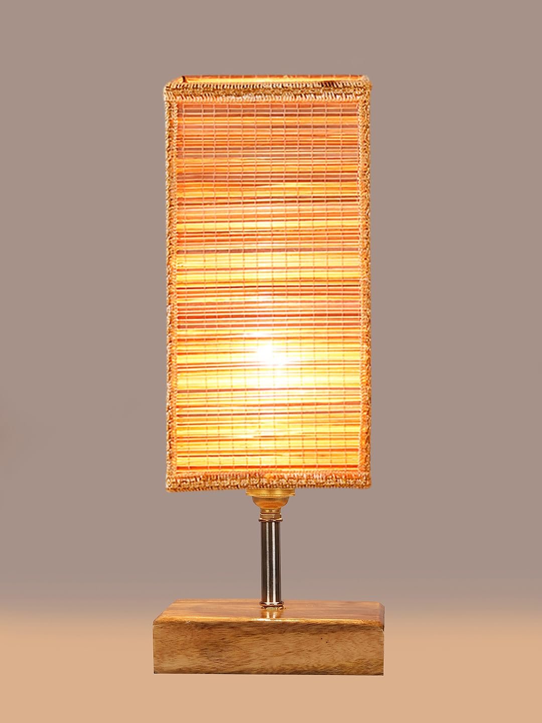 Multicolor Table Lamp | Artistic Mosaic Glass with Sturdy Wood Base | Decorative Ambient Light for Home D�cor | Perfect Blend of Modern & Traditional Style - Model DKK92