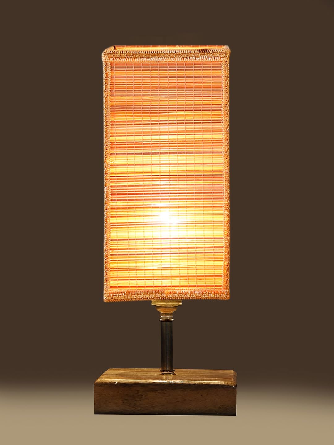 Multicolor Table Lamp | Artistic Mosaic Glass with Sturdy Wood Base | Decorative Ambient Light for Home D�cor | Perfect Blend of Modern & Traditional Style - Model DKK92