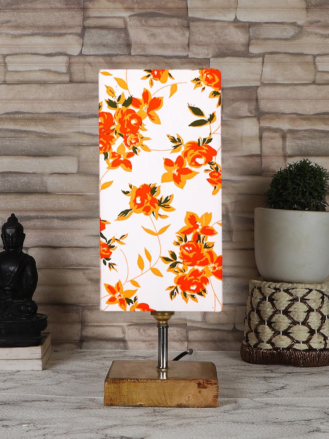 Multicolor Table Lamp | Artistic Mosaic Glass with Sturdy Wood Base | Decorative Ambient Light for Home D�cor | Perfect Blend of Modern & Traditional Style - Model DKK96