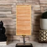 Multicolor Table Lamp | Artistic Mosaic Glass with Sturdy Wood Base | Decorative Ambient Light for Home D�cor | Perfect Blend of Modern & Traditional Style – Model DKK99