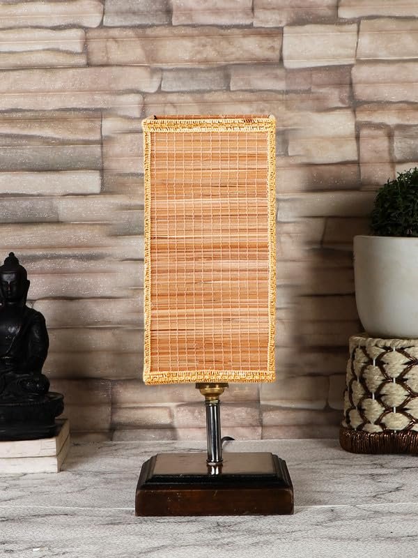 Multicolor Table Lamp | Artistic Mosaic Glass with Sturdy Wood Base | Decorative Ambient Light for Home D�cor | Perfect Blend of Modern & Traditional Style - Model DKK99