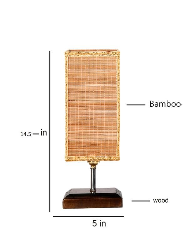 Multicolor Table Lamp | Artistic Mosaic Glass with Sturdy Wood Base | Decorative Ambient Light for Home D�cor | Perfect Blend of Modern & Traditional Style - Model DKK99