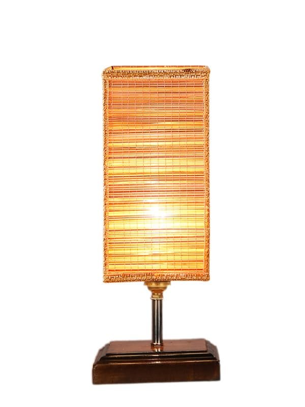 Multicolor Table Lamp | Artistic Mosaic Glass with Sturdy Wood Base | Decorative Ambient Light for Home D�cor | Perfect Blend of Modern & Traditional Style - Model DKK99