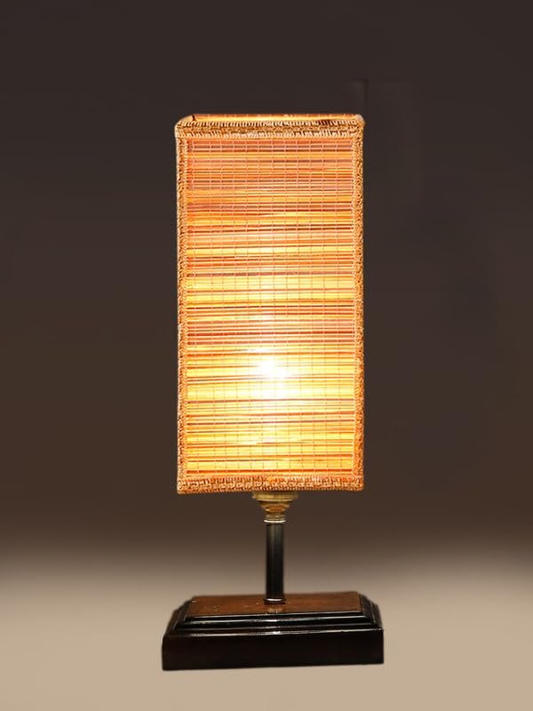 Multicolor Table Lamp | Artistic Mosaic Glass with Sturdy Wood Base | Decorative Ambient Light for Home D�cor | Perfect Blend of Modern & Traditional Style - Model DKK99