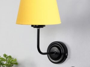 Iron Wall Lamp, Wall Decor, Wall Hanging Wood Light lamp,Vintage Wall Lamps, Industrial Wall Lights Decorative Home, Living Room, Indoor Outdoor Lighting- Cotton Shade-(Yellow)