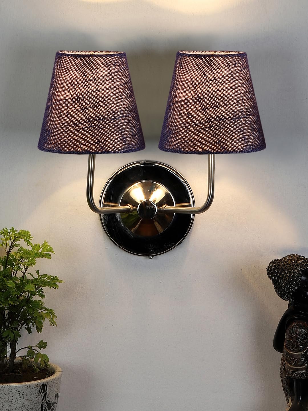 Multicolor Wall Lamp | Elegant Jute Material | Stylish Ambient Light for Home, Office, Living Room, Bedroom, Hallway | Modern Decorative Wall Sconce - Model DKV102