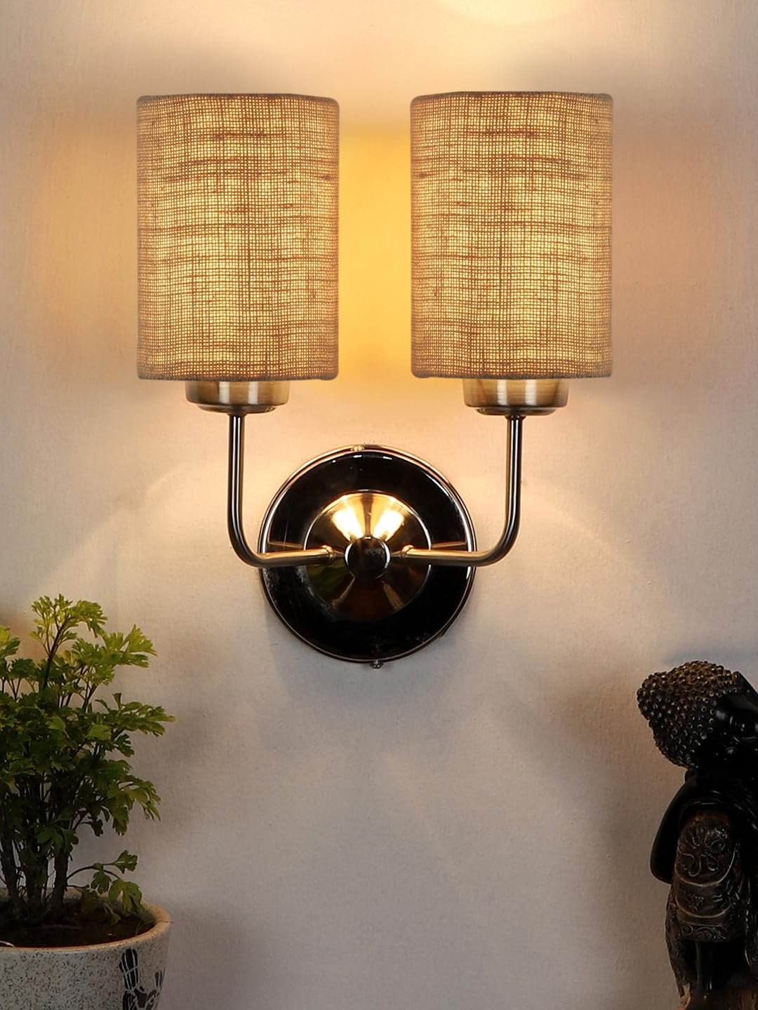 Multicolor Wall Lamp | Elegant Jute Material | Stylish Ambient Light for Home, Office, Living Room, Bedroom, Hallway | Modern Decorative Wall Sconce - Model DKV68