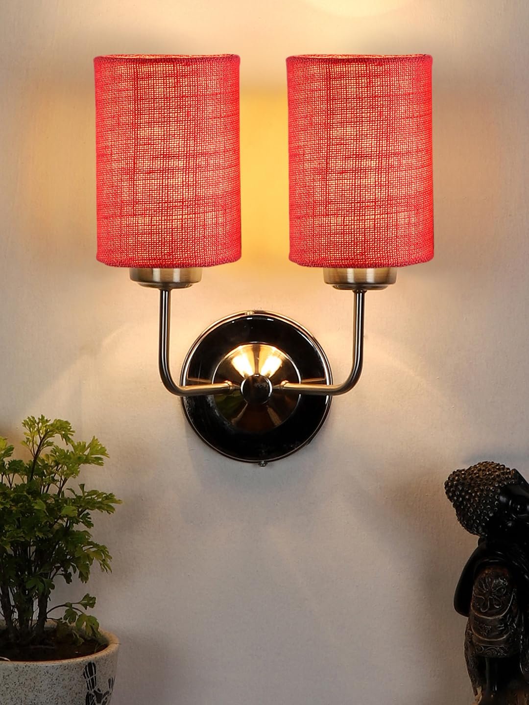 Multicolor Wall Lamp | Elegant Jute Material | Stylish Ambient Light for Home, Office, Living Room, Bedroom, Hallway | Modern Decorative Wall Sconce - Model DKV70