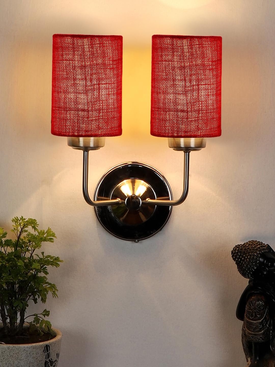 Multicolor Wall Lamp | Elegant Jute Material | Stylish Ambient Light for Home, Office, Living Room, Bedroom, Hallway | Modern Decorative Wall Sconce - Model DKV71