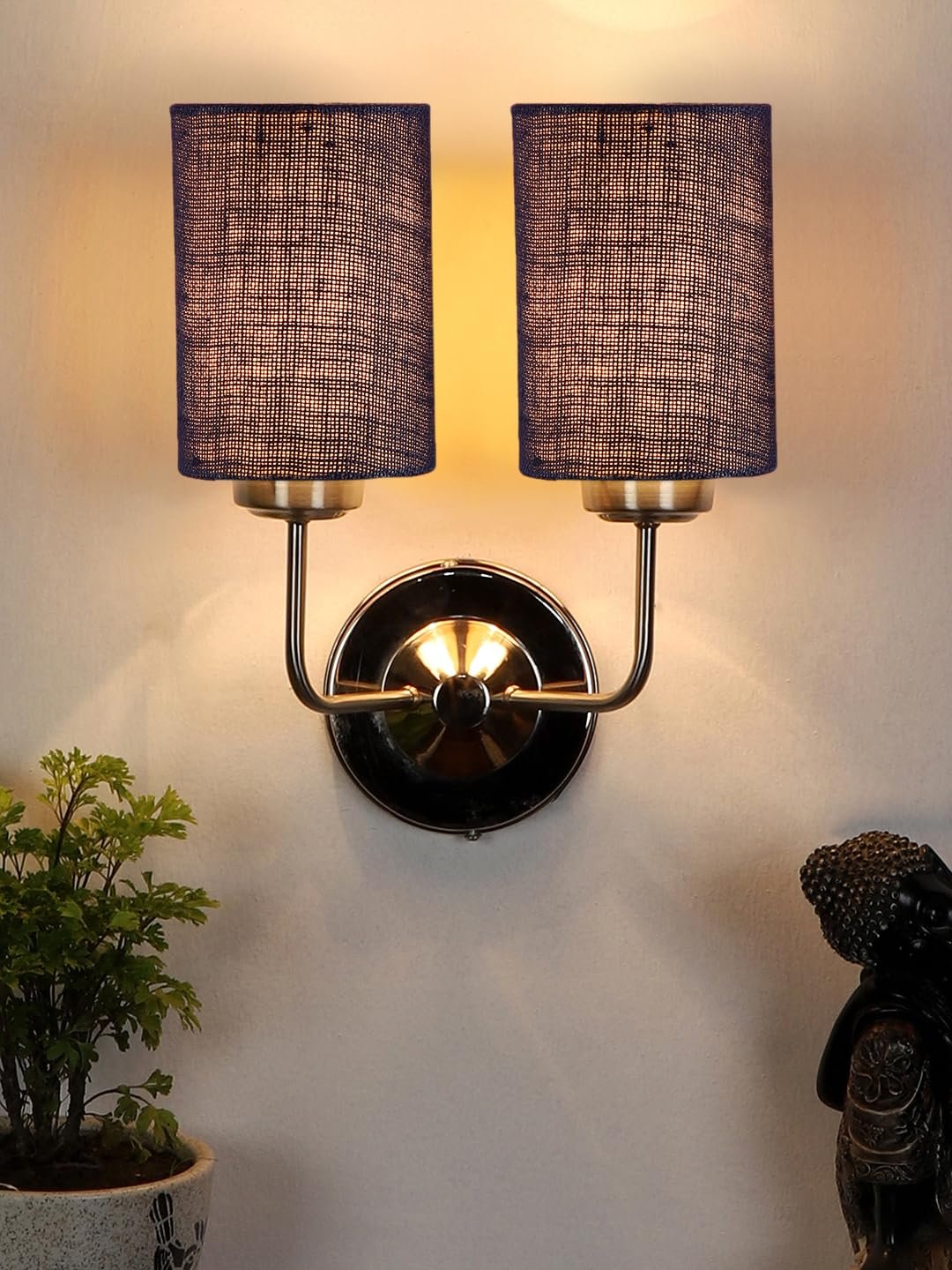 Multicolor Wall Lamp | Elegant Jute Material | Stylish Ambient Light for Home, Office, Living Room, Bedroom, Hallway | Modern Decorative Wall Sconce - Model DKV72