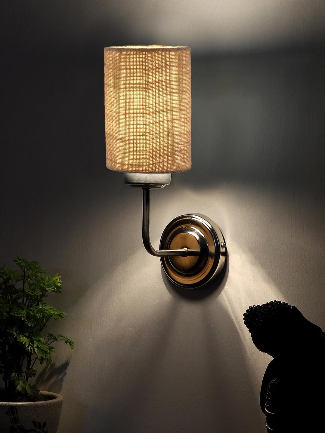 Multicolor Wall Lamp | Elegant Jute Material | Stylish Ambient Light for Home, Office, Living Room, Bedroom, Hallway | Modern Decorative Wall Sconce - Model DKV83