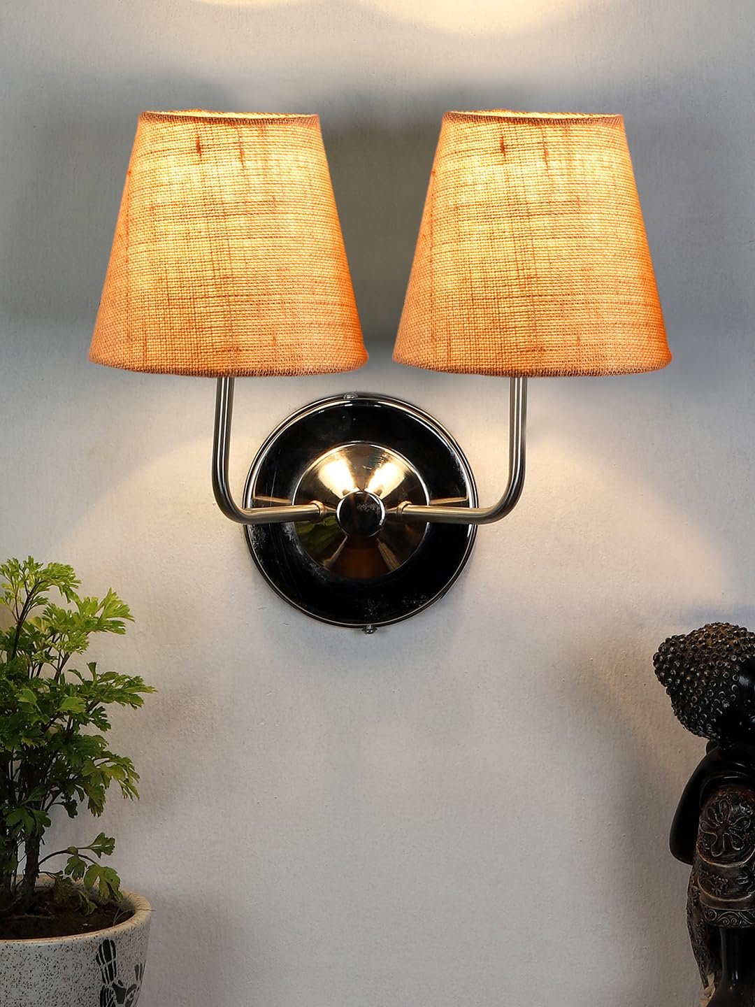 Multicolor Wall Lamp | Elegant Jute Material | Stylish Ambient Light for Home, Office, Living Room, Bedroom, Hallway | Modern Decorative Wall Sconce - Model DKV98