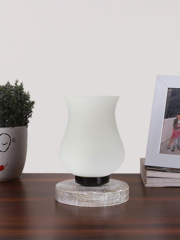 Multicolor Table Lamp | Artistic Mosaic Glass with Sturdy Wood Base | Decorative Ambient Light for Home D�cor | Perfect Blend of Modern & Traditional Style - Model DNM1