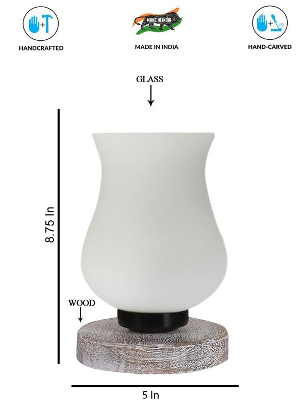Multicolor Table Lamp | Artistic Mosaic Glass with Sturdy Wood Base | Decorative Ambient Light for Home D�cor | Perfect Blend of Modern & Traditional Style - Model DNM1