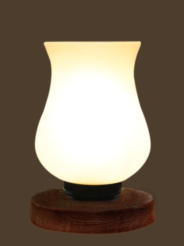 Multicolor Table Lamp | Artistic Mosaic Glass with Sturdy Wood Base | Decorative Ambient Light for Home D�cor | Perfect Blend of Modern & Traditional Style - Model DNM1