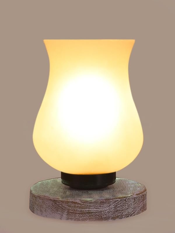 Multicolor Table Lamp | Artistic Mosaic Glass with Sturdy Wood Base | Decorative Ambient Light for Home D�cor | Perfect Blend of Modern & Traditional Style - Model DNM1