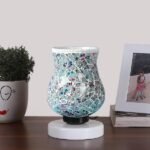 Multicolor Table Lamp | Artistic Mosaic Glass with Sturdy Wood Base | Decorative Ambient Light for Home D�cor | Perfect Blend of Modern & Traditional Style – Model DNM124