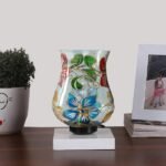Multicolor Table Lamp | Artistic Mosaic Glass with Sturdy Wood Base | Decorative Ambient Light for Home D�cor | Perfect Blend of Modern & Traditional Style – Model DNM140
