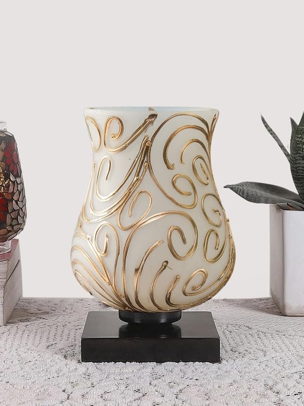 Multicolor Table Lamp | Artistic Mosaic Glass with Sturdy Wood Base | Decorative Ambient Light for Home D�cor | Perfect Blend of Modern & Traditional Style - Model DNM15