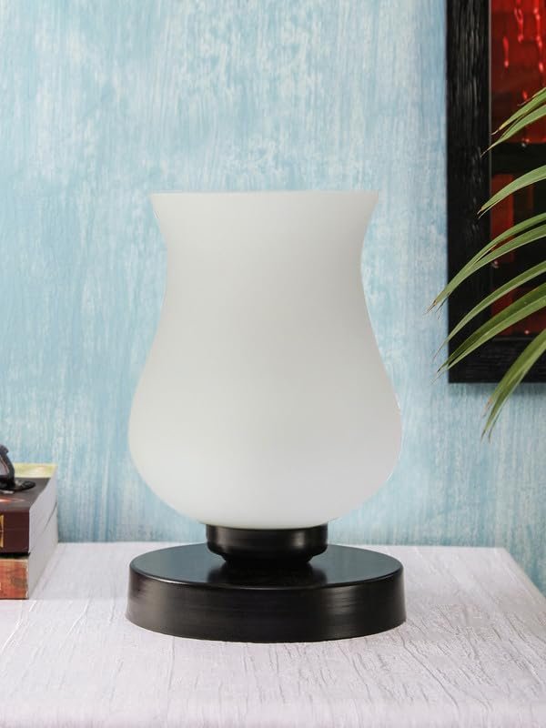 Multicolor Table Lamp | Artistic Mosaic Glass with Sturdy Wood Base | Decorative Ambient Light for Home D�cor | Perfect Blend of Modern & Traditional Style - Model DNM164