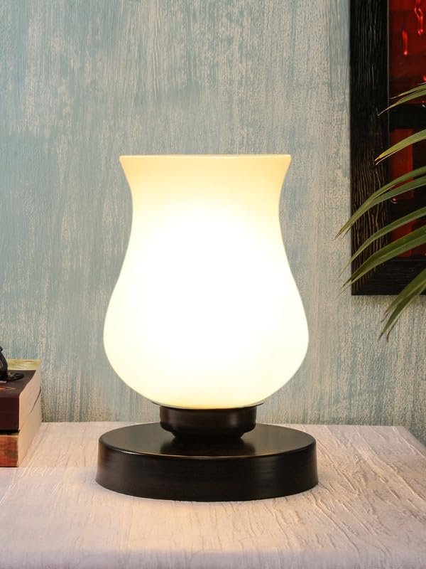 Multicolor Table Lamp | Artistic Mosaic Glass with Sturdy Wood Base | Decorative Ambient Light for Home D�cor | Perfect Blend of Modern & Traditional Style - Model DNM164