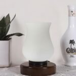 Multicolor Table Lamp | Artistic Mosaic Glass with Sturdy Wood Base | Decorative Ambient Light for Home D�cor | Perfect Blend of Modern & Traditional Style – Model DNM182