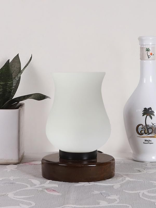 Multicolor Table Lamp | Artistic Mosaic Glass with Sturdy Wood Base | Decorative Ambient Light for Home D�cor | Perfect Blend of Modern & Traditional Style - Model DNM182