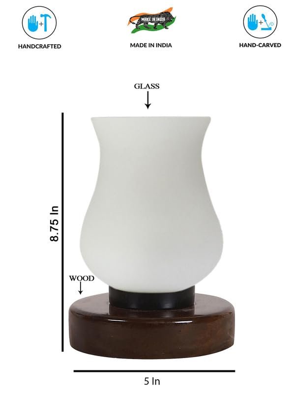 Multicolor Table Lamp | Artistic Mosaic Glass with Sturdy Wood Base | Decorative Ambient Light for Home D�cor | Perfect Blend of Modern & Traditional Style - Model DNM182