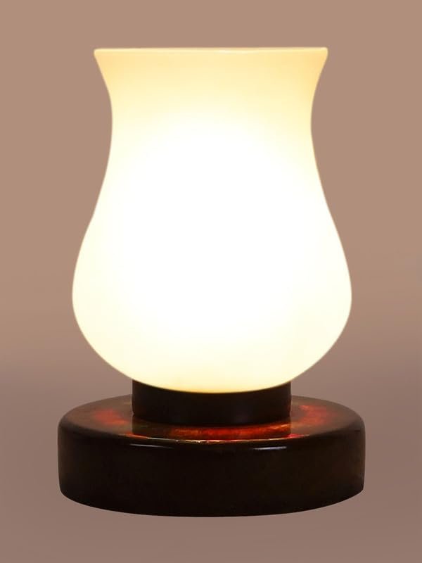 Multicolor Table Lamp | Artistic Mosaic Glass with Sturdy Wood Base | Decorative Ambient Light for Home D�cor | Perfect Blend of Modern & Traditional Style - Model DNM182