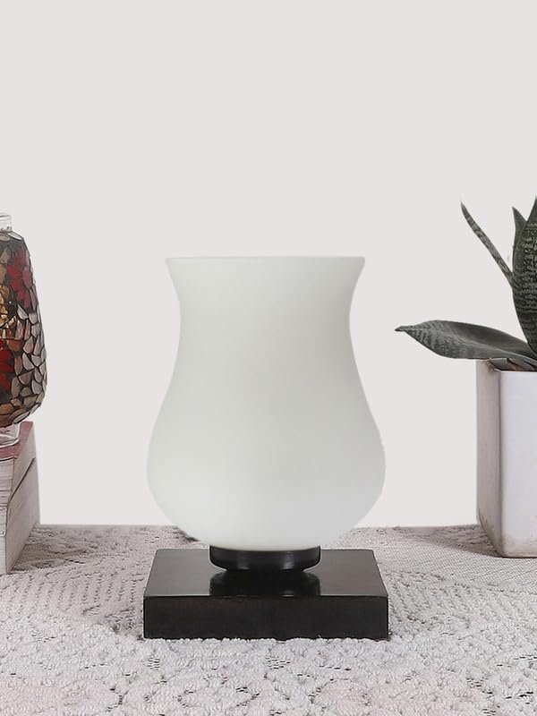 Multicolor Table Lamp | Artistic Mosaic Glass with Sturdy Wood Base | Decorative Ambient Light for Home D�cor | Perfect Blend of Modern & Traditional Style - Model DNM21