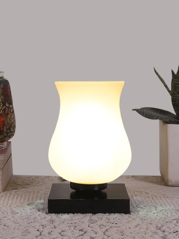 Multicolor Table Lamp | Artistic Mosaic Glass with Sturdy Wood Base | Decorative Ambient Light for Home D�cor | Perfect Blend of Modern & Traditional Style - Model DNM21