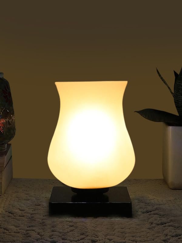 Multicolor Table Lamp | Artistic Mosaic Glass with Sturdy Wood Base | Decorative Ambient Light for Home D�cor | Perfect Blend of Modern & Traditional Style - Model DNM21