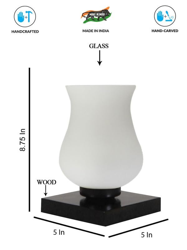 Multicolor Table Lamp | Artistic Mosaic Glass with Sturdy Wood Base | Decorative Ambient Light for Home D�cor | Perfect Blend of Modern & Traditional Style - Model DNM21